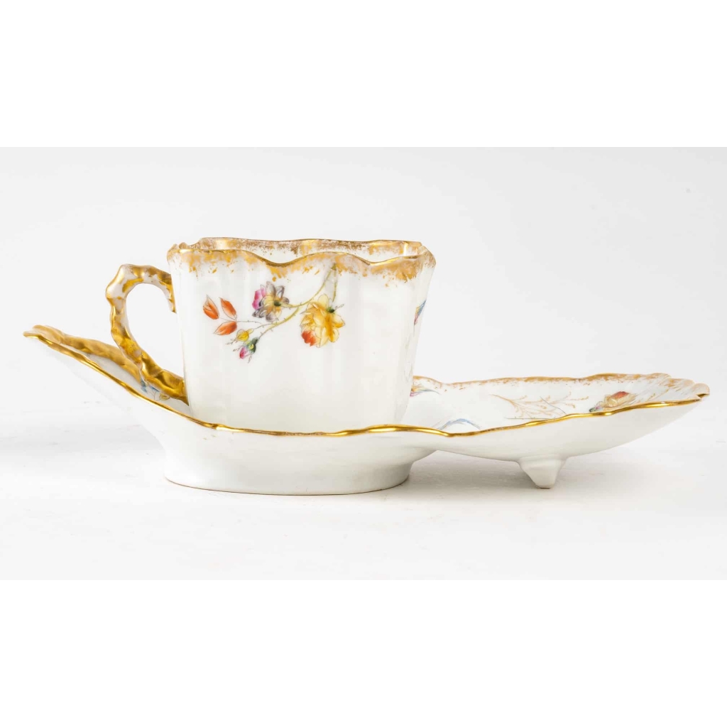  » Tartineur « fleuri en porcelaine de Paris, XIXème siècle | Biron " Tartineur "fleuri en porcelaine de Paris, XIXème siècle