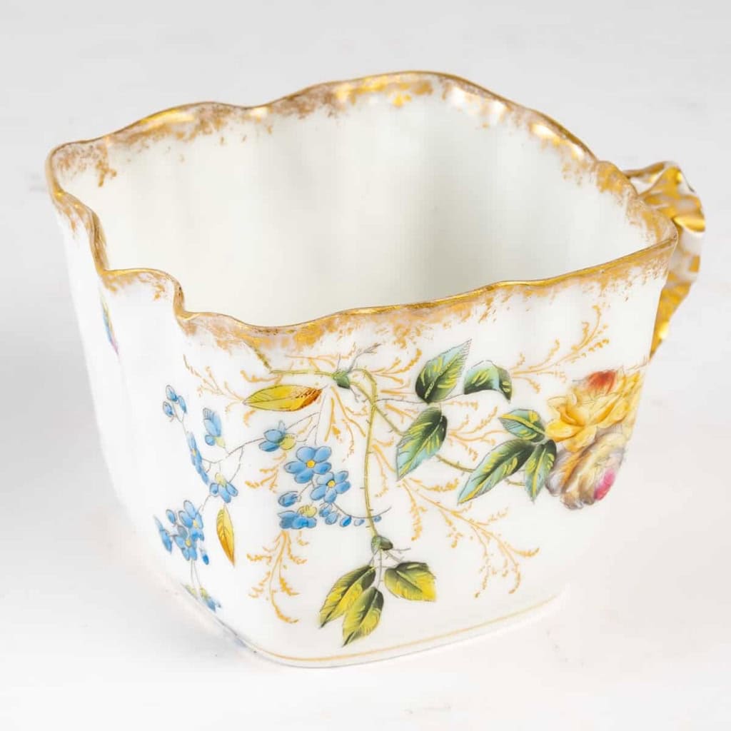  » Tartineur « fleuri en porcelaine de Paris, XIXème siècle | Biron " Tartineur "fleuri en porcelaine de Paris, XIXème siècle