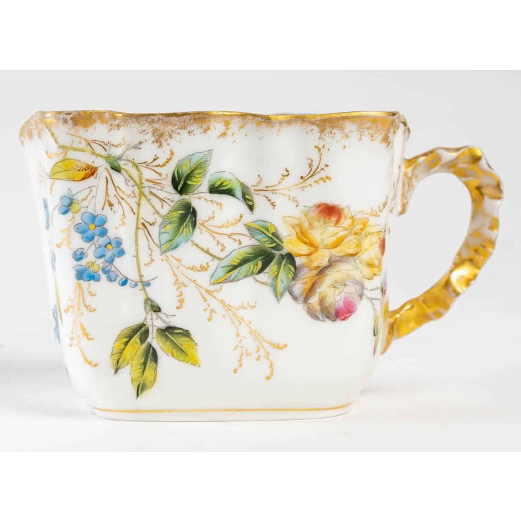  » Tartineur « fleuri en porcelaine de Paris, XIXème siècle | Biron " Tartineur "fleuri en porcelaine de Paris, XIXème siècle