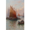 Timmermans Louis Ecole Française 19è Marine Barques Sardinières Huile Sur Toile Signée datée