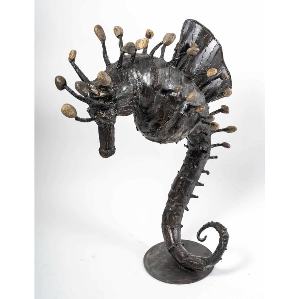 Sculpture hippocampe en acier, XXème siècle | Biron ||||||||||