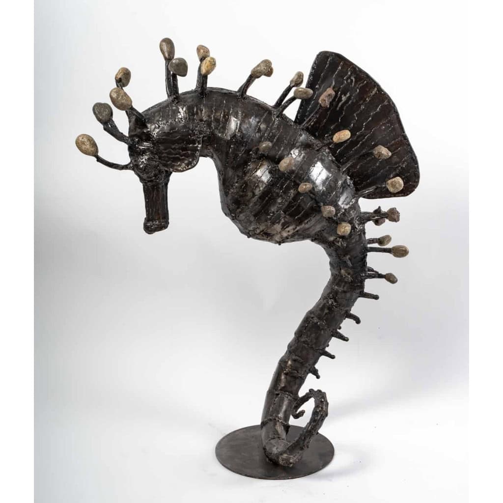 Sculpture hippocampe en acier, XXème siècle | Biron Sculpture hippocampe en acier, XXème siècle