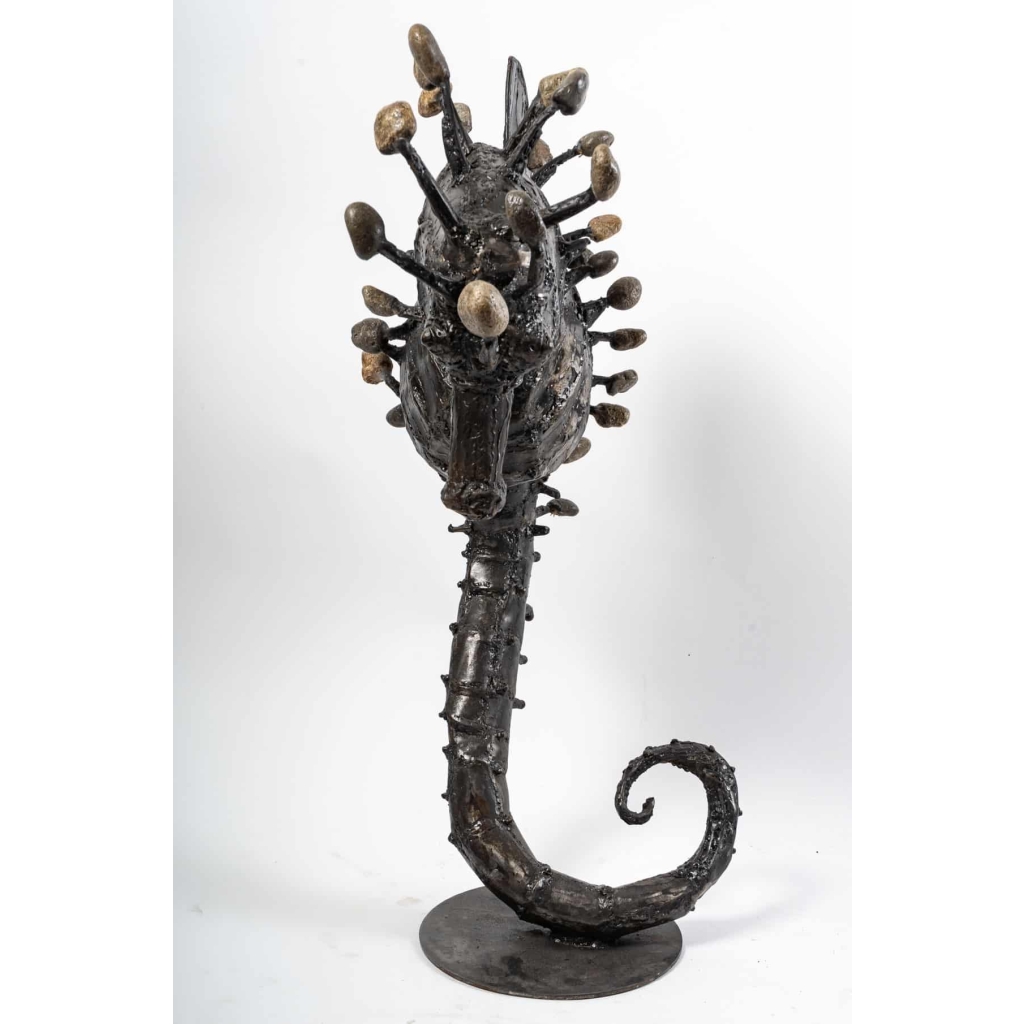 Sculpture hippocampe en acier, XXème siècle | Biron Sculpture hippocampe en acier, XXème siècle