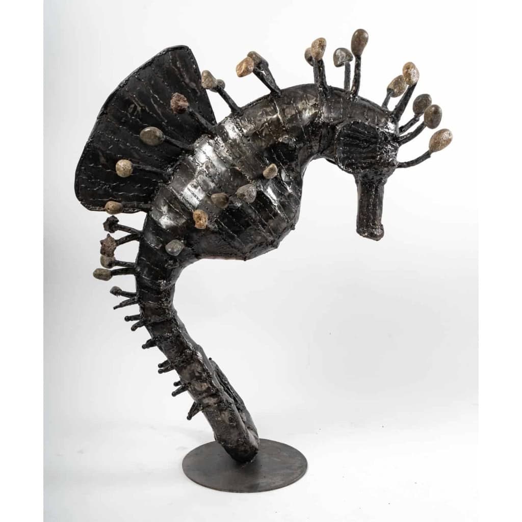 Sculpture hippocampe en acier, XXème siècle | Biron Sculpture hippocampe en acier, XXème siècle