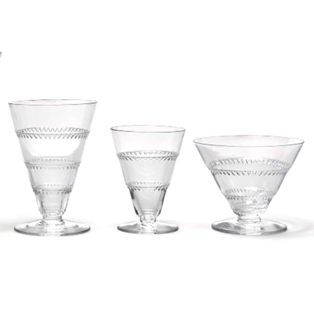 LALIQUE France : Service de Verres « VOUVRAY » 1932 | Biron LALIQUE France : Service de Verres « VOUVRAY » 1932