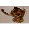 1970′ Applique Éclairante Á la Raie en Bronze Doré et Agate Style Duval Brasseur Ou Isabelle Faure