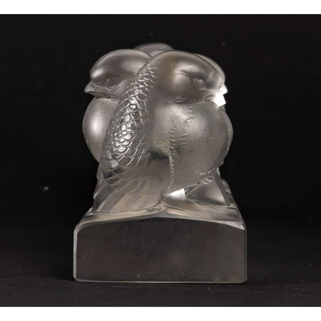 René Lalique. Ensemble De Six Moineaux Sur Une Branche | Biron René Lalique. Ensemble De Six Moineaux Sur Une Branche