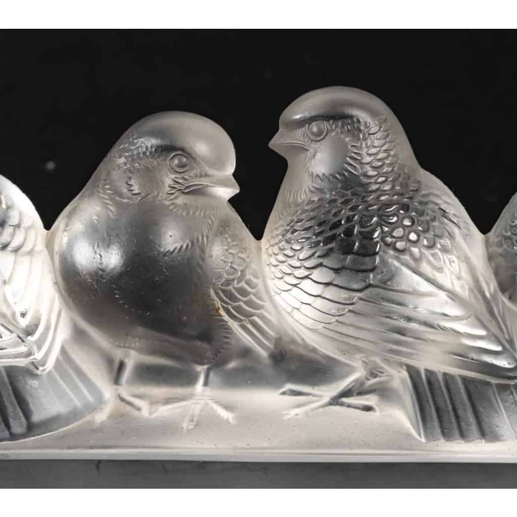 René Lalique. Ensemble De Six Moineaux Sur Une Branche | Biron René Lalique. Ensemble De Six Moineaux Sur Une Branche