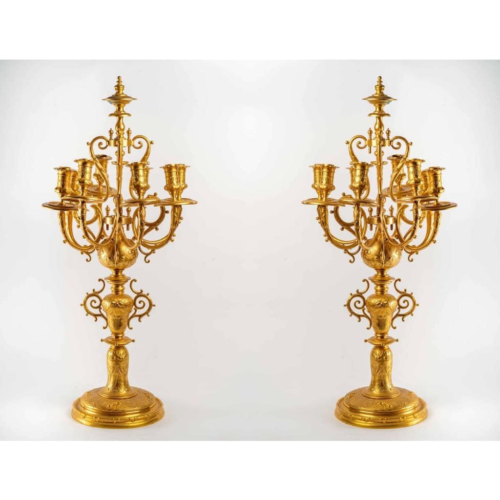 Paire de candélabres signées F. Barbedienne | Biron |||||||||||