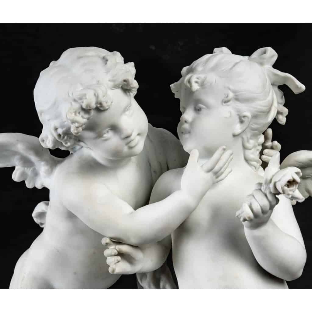 Sculpture biscuit « Amours aux fleurs » | Biron Sculpture biscuit "Amours aux fleurs"