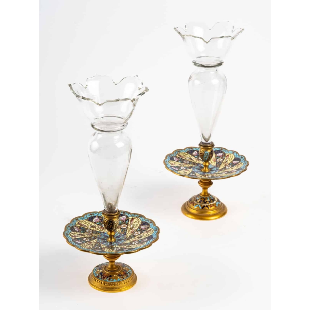 Une paire de coupe en cristal et bronze doré fin XIXème siècle | Biron |||||||