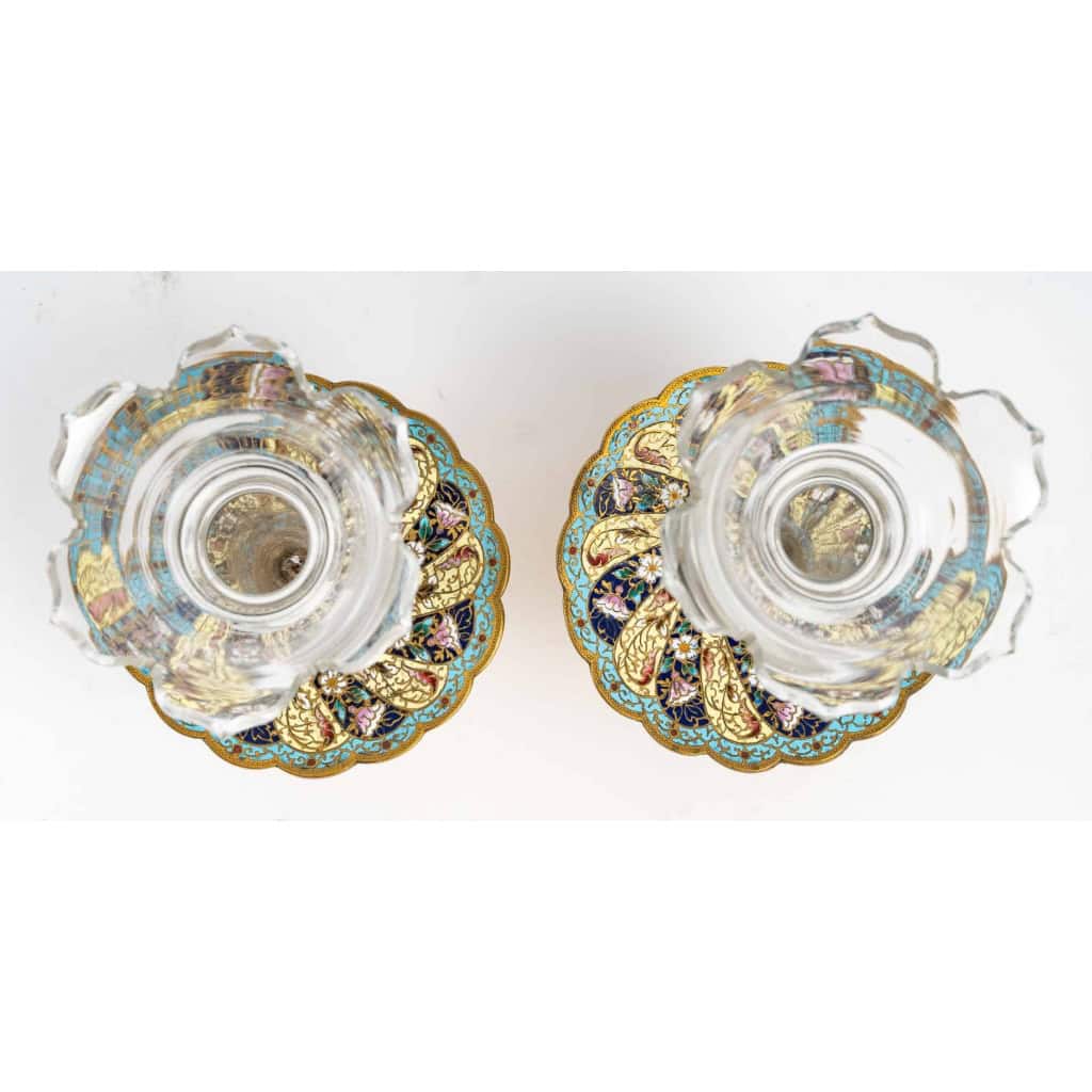 Une paire de coupe en cristal et bronze doré fin XIXème siècle | Biron Une paire de coupe en cristal et bronze doré fin XIXème siècle