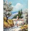 Huile sur toile, Village de Provence, XXème siècle