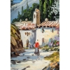 Huile sur toile, Village de Provence, XXème siècle