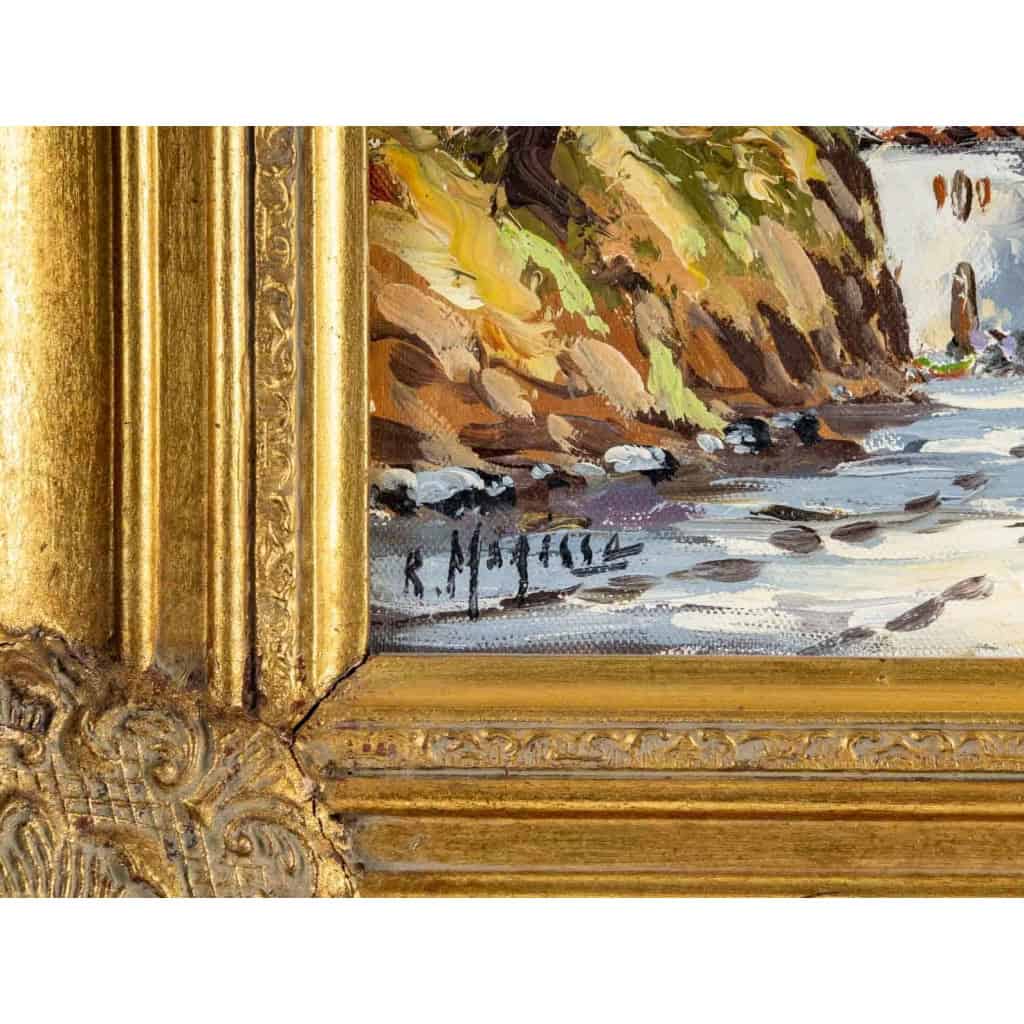 Huile sur toile, Village de Provence, XXème siècle