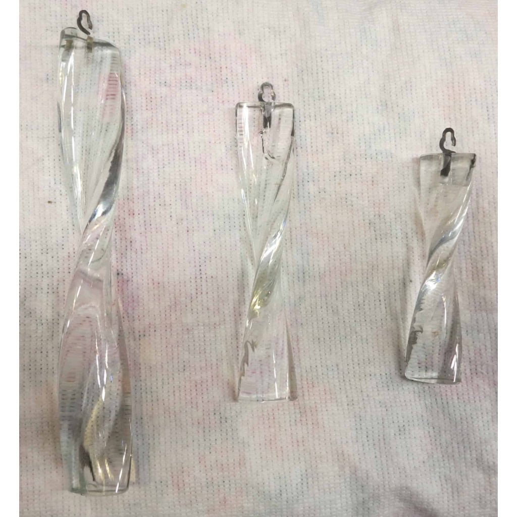 1960/70′ Lustre Style Venini 86 Cristaux Torsadés H: 95 Cm X D: 38 Cm | Biron 1960/70′ Lustre Style Venini 86 Cristaux Torsadés H: 95 Cm X D: 38 Cm