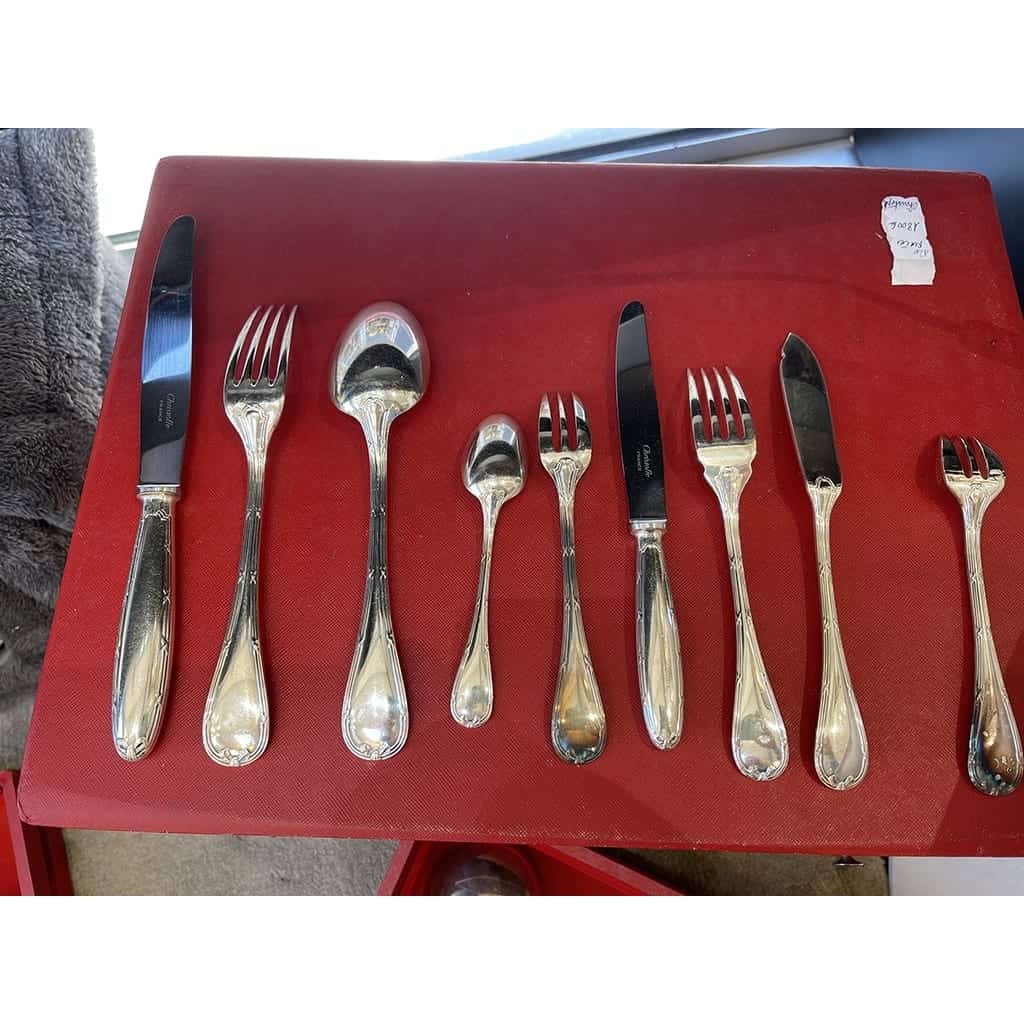 Ménagère Christofle modèle » Rubans « | Biron Ménagère Christofle modèle " Rubans "