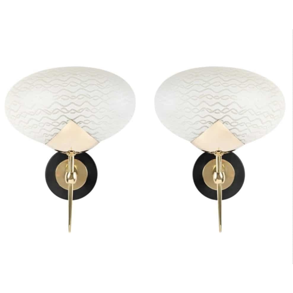 1950 Paire d’appliques Maison Arlus | Biron |||||