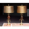 1950/70 Paire de Lampes en Bronze et Oeuf en Resine Fractable Signée Charles | Biron |||||||||
