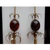 1950/70 Paire de Lampes en Bronze et Oeuf en Resine Fractable Signée Charles | Biron 1950/70 Paire de Lampes en Bronze et Oeuf en Resine Fractable Signée Charles