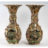 Paire de vases en barbotine à décor d’époque, XIXème siècle | Biron ||||||||||