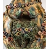 Paire de vases en barbotine à décor d’époque, XIXème siècle | Biron Paire de vases en barbotine à décor d'époque, XIXème siècle