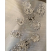 1950′ Paire de Chandeliers 4 Branches Socles Perlés Et Signés En Relief BACCARAT H 55 cm