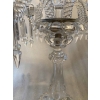 1950′ Paire de Chandeliers 4 Branches Socles Perlés Et Signés En Relief BACCARAT H 55 cm