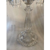 1950′ Paire de Chandeliers 4 Branches Socles Perlés Et Signés En Relief BACCARAT H 55 cm