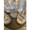 1950′ Paire de Chandeliers 4 Branches Socles Perlés Et Signés En Relief BACCARAT H 55 cm