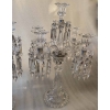 1950′ Paire de Chandeliers 4 Branches Socles Perlés Et Signés En Relief BACCARAT H 55 cm