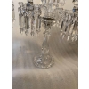 1950′ Paire de Chandeliers 4 Branches Socles Perlés Et Signés En Relief BACCARAT H 55 cm