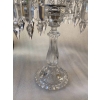 1950′ Paire de Chandeliers 4 Branches Socles Perlés Et Signés En Relief BACCARAT H 55 cm