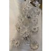 1950′ Paire de Chandeliers 4 Branches Socles Perlés Et Signés En Relief BACCARAT H 55 cm
