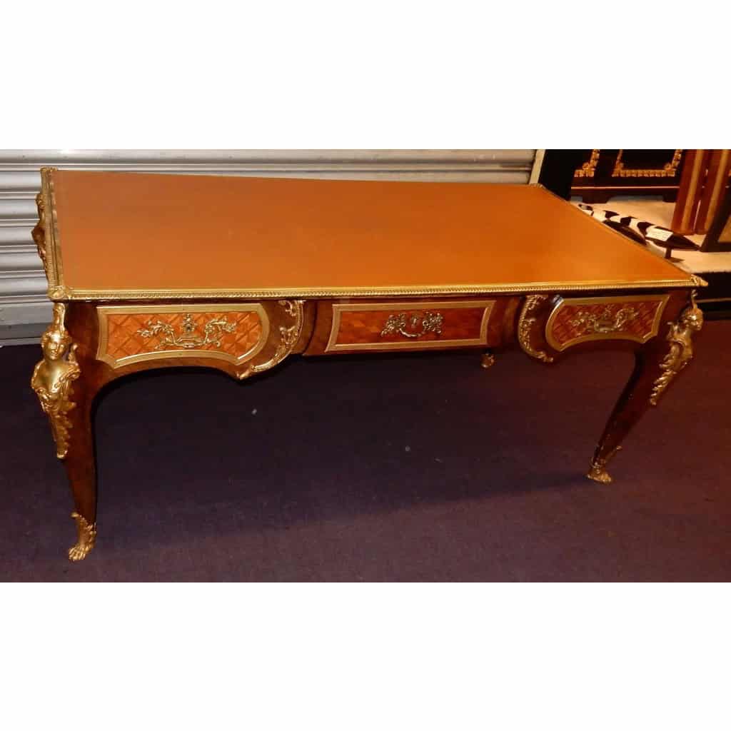 1880/1900 Bureau Plat Napoléon III à l’Espagnolette d’après Cressent | Biron |||||||||
