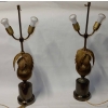 1970′ Paire De Lampes Palmier Ou Cocotier Avec Noix De Coco DLG Maison Jansen Ou Charles Non Signées | Biron |||||||||