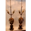 1970′ Paire De Lampes Palmier Ou Cocotier Avec Noix De Coco DLG Maison Jansen Ou Charles Non Signées | Biron 1970′ Paire De Lampes Palmier Ou Cocotier Avec Noix De Coco DLG Maison Jansen Ou Charles Non Signées