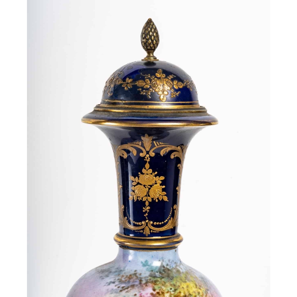 Paire de vases en porcelaine de Sèvres, XIXème siècle | Biron Paire de vases en porcelaine de Sèvres, XIXème siècle