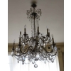 1900′ 2 Lustres Bronze et Cristal 6 et 8 Bras Mêmes Modèles | Biron |||||||||