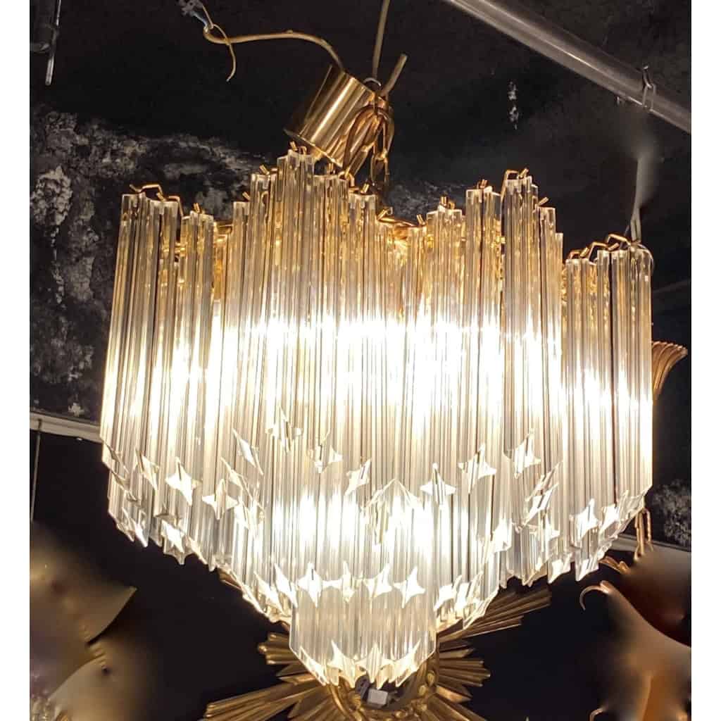 1970′ Lustre Venini 88 Cristaux Murano Aux 8 Satellites | Biron ||||||||