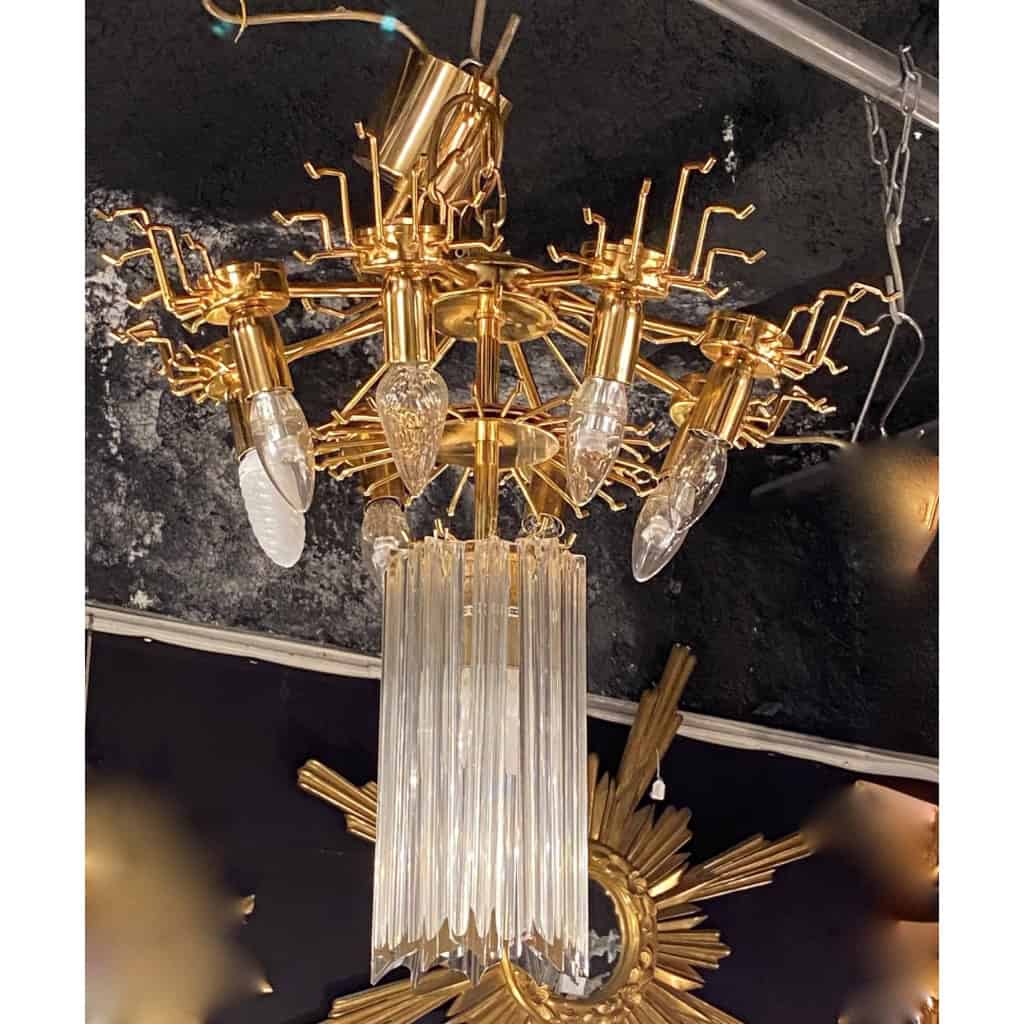 1970′ Lustre Venini 88 Cristaux Murano Aux 8 Satellites | Biron 1970′ Lustre Venini 88 Cristaux Murano Aux 8 Satellites