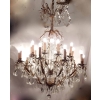 1880/1900′ Lustre Cage en Bronze Doré 10 Bras 21 Lumières