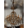 1880/1900′ Lustre Cage en Bronze Doré 10 Bras 21 Lumières
