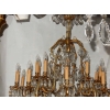 1880/1900′ Lustre Cage en Bronze Doré 10 Bras 21 Lumières