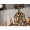 1880/1900′ Lustre Cage en Bronze Doré 10 Bras 21 Lumières