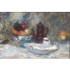 CAMOIN Charles Peinture 20è siècle Nature morte Coupe de fruits et cafetière Huile sur toile signée