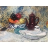 CAMOIN Charles Peinture 20è siècle Nature morte Coupe de fruits et cafetière Huile sur toile signée