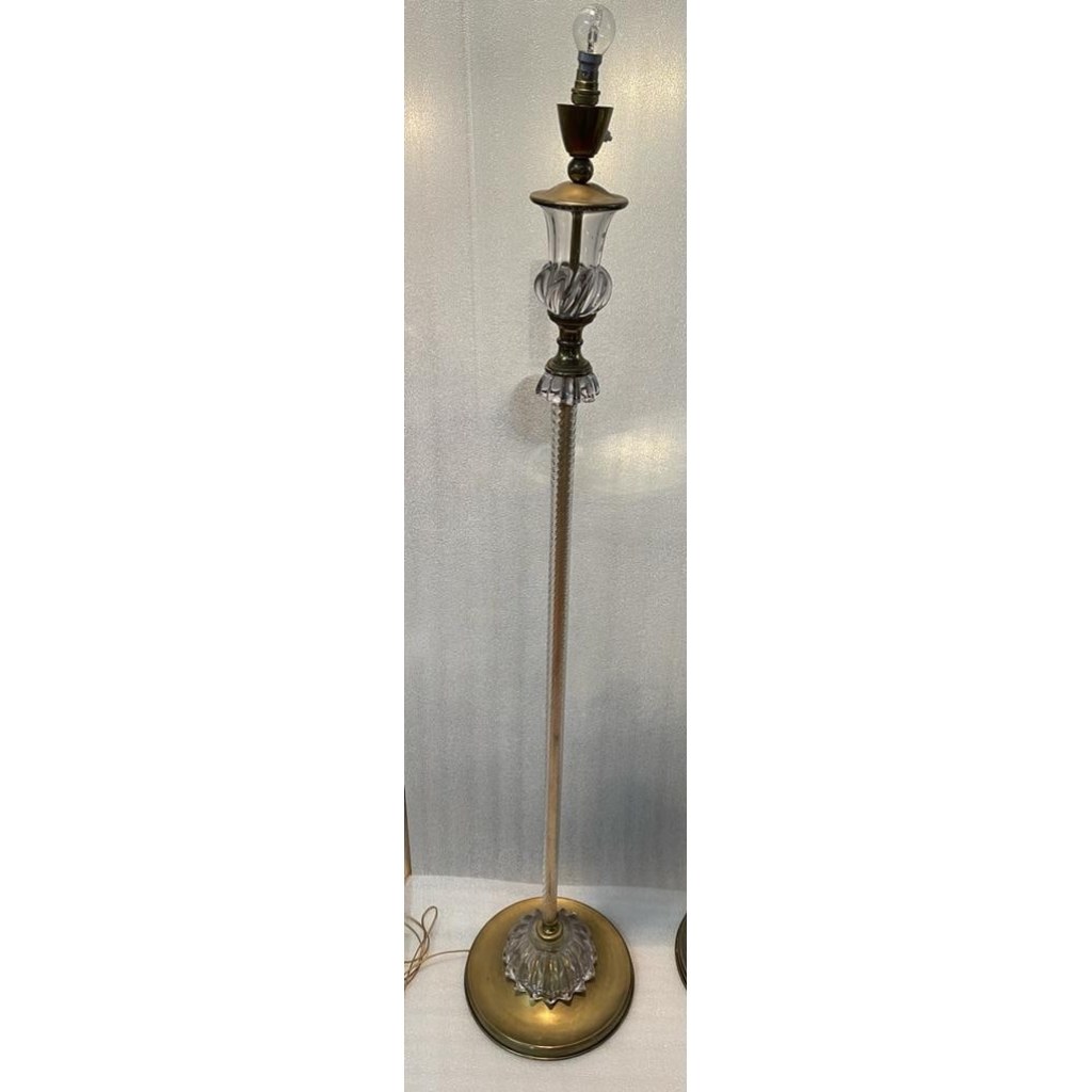 1950/70 Lampadaires Similaires Cristal Et Laiton Saint Louis | Biron 1950/70 Lampadaires Similaires Cristal Et Laiton Saint Louis
