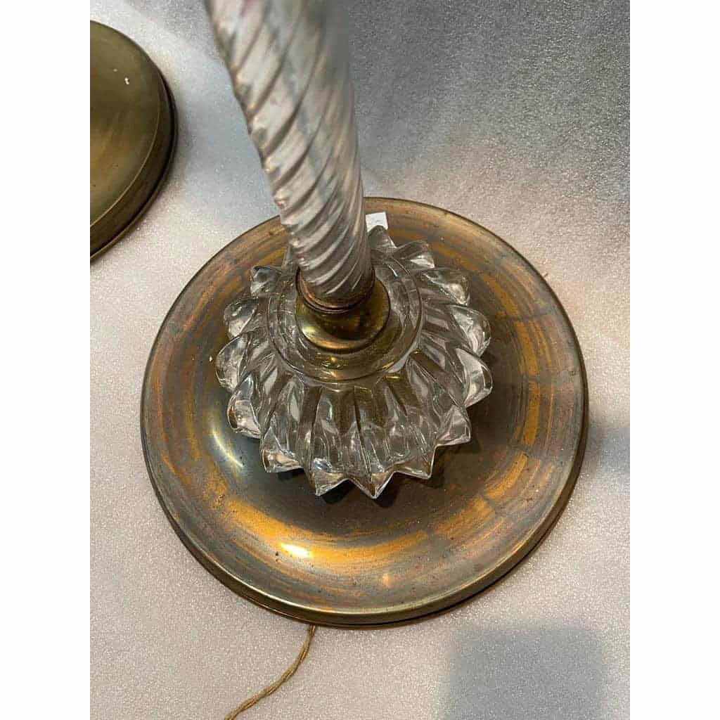 1950/70 Lampadaires Similaires Cristal Et Laiton Saint Louis | Biron 1950/70 Lampadaires Similaires Cristal Et Laiton Saint Louis