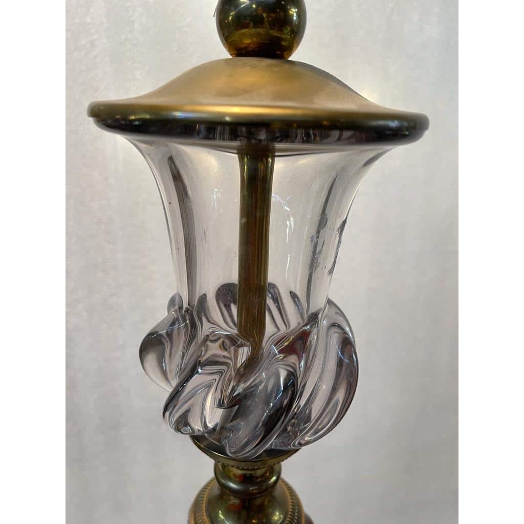 1950/70 Lampadaires Similaires Cristal Et Laiton Saint Louis | Biron 1950/70 Lampadaires Similaires Cristal Et Laiton Saint Louis